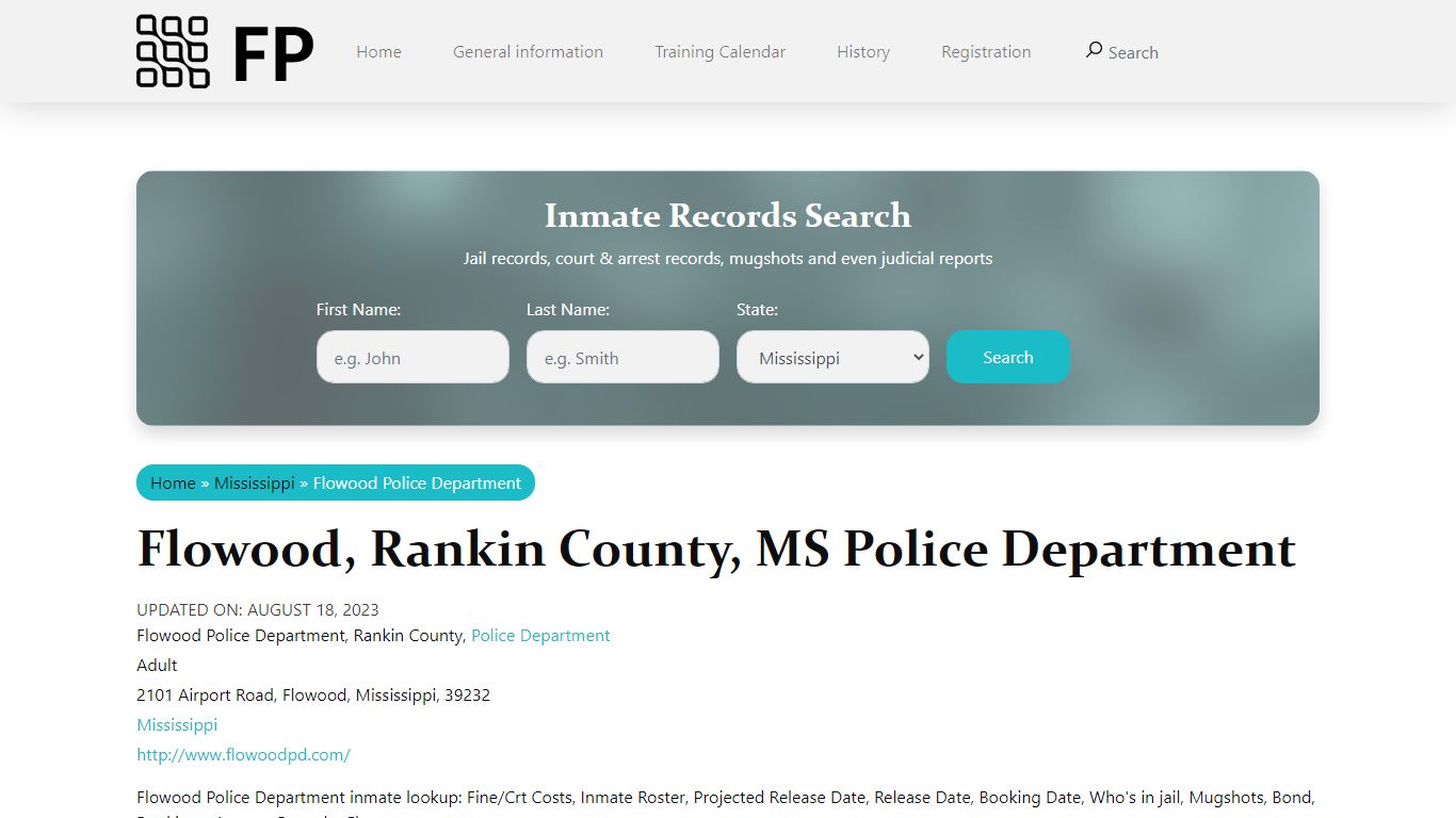 Flowood, MS Police - City Jail Inmates, Arrests